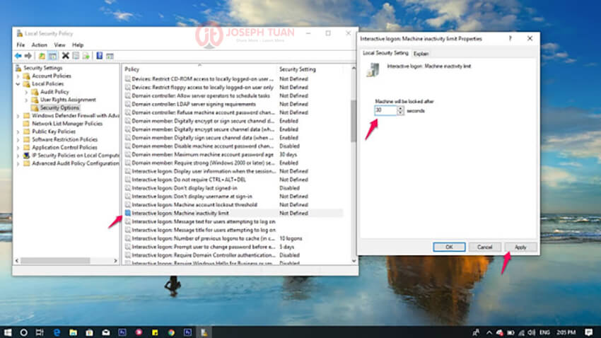 tự động khóa máy tính windows 10 khi không sử dụng