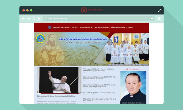 thiết kế website hiệp hội thánh phaolô tông đồ dân ngoại phaolossp.org